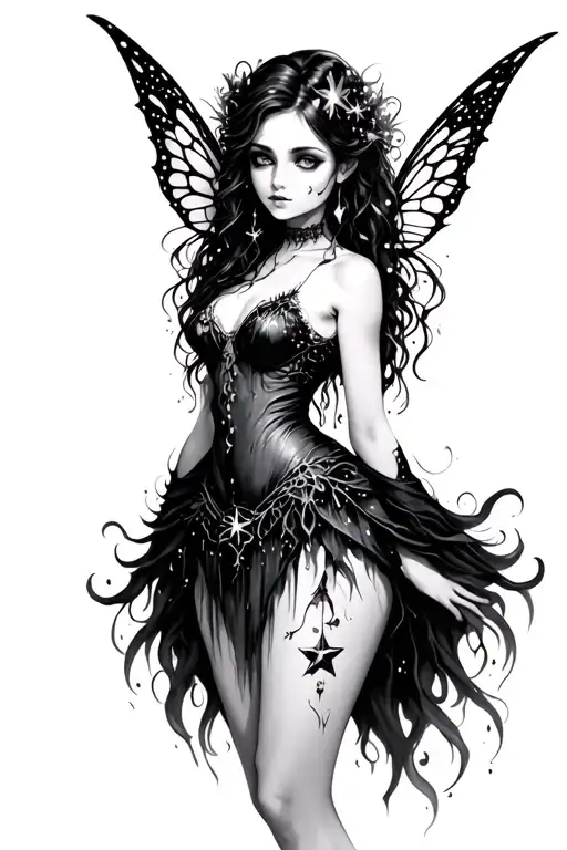 Gothic Fairy With Stars Shining