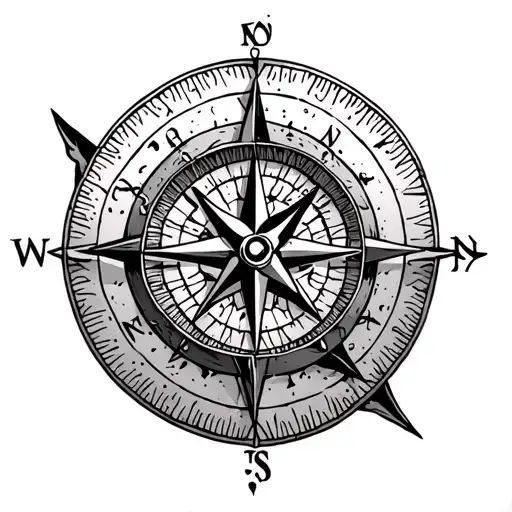 Viking Hand Tattoo Compass With Fingers Writing