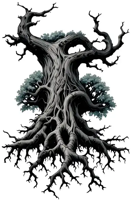 Poison Tree With Roots And No Leaves Intertwined