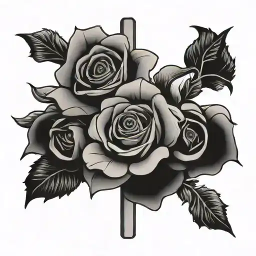 A Cross With A Rose Intertwined