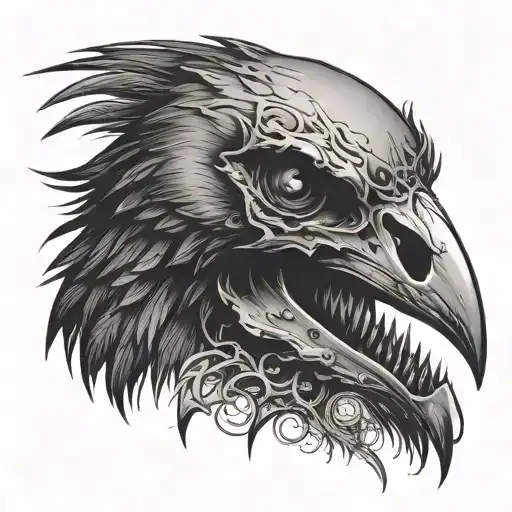 Raven Skull With Sigil On The Forehead
