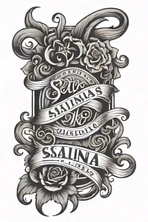 Salinas Lettering Tattoo Design