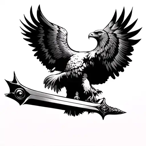 Eagle Holding Vertical Sword