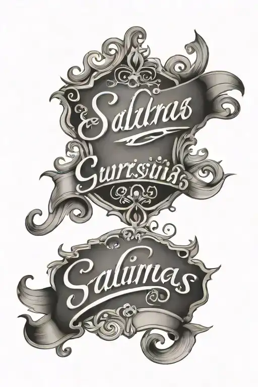 Salinas Cursive Lettering Tattoo Design Showcasing