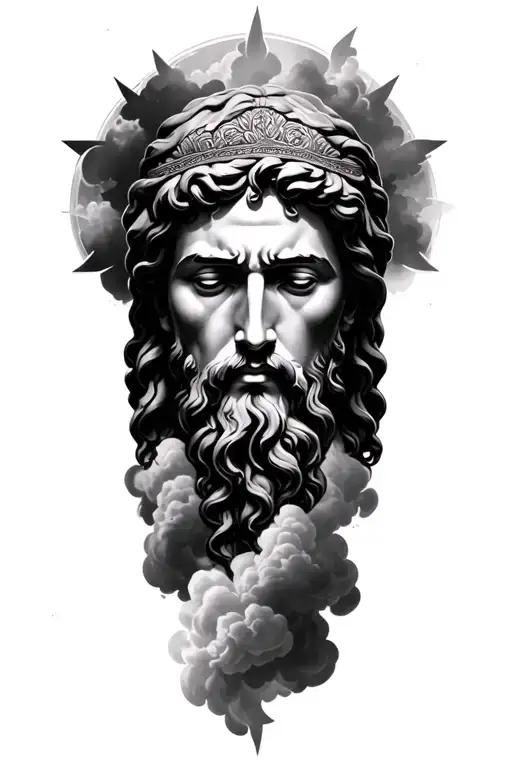 God Looking Over Jeseus From Cloud