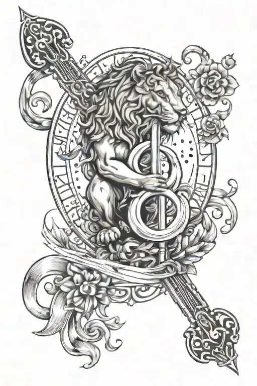 Leo Zodiac With Music Notes And Staff And An Infinity Symbol