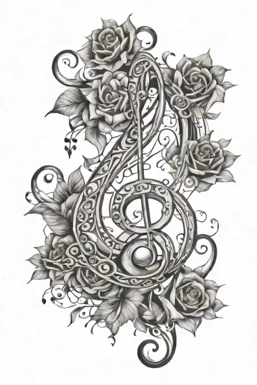 Leo Star Sign With Music Notes And Staff And An Infinity Symbol