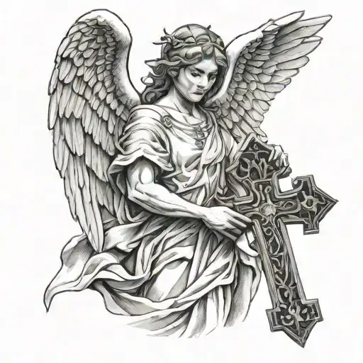 Angel Holding A Cross