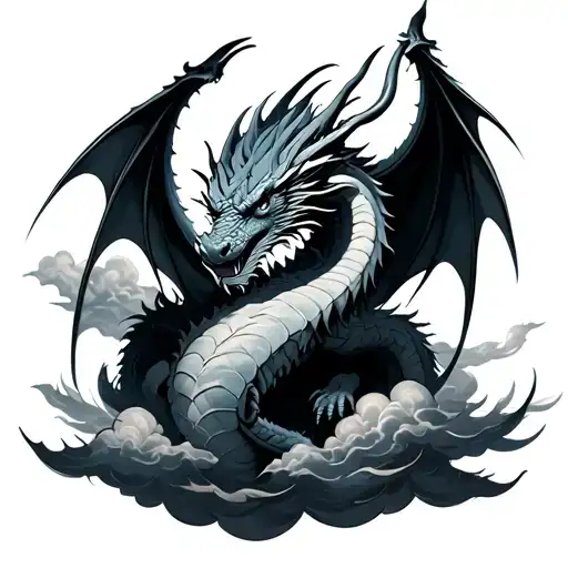 Dragon And Clouds Surrounding Realism