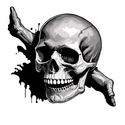 Skull And Clock Hands