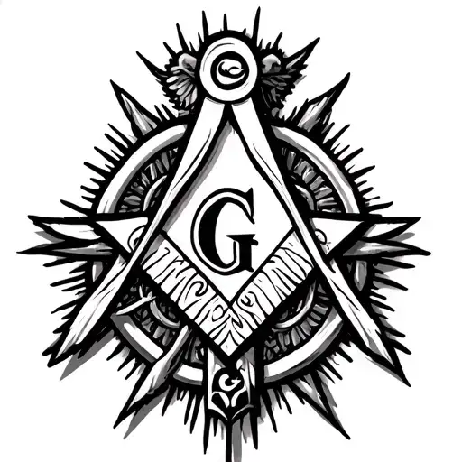 Christian Cross And Symbols With A Hidden Masonic Symbol