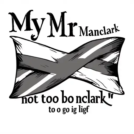 Scottish Flag Words ' My Mr Manclark' Not Too Big To Go Top Of Left Shoulder