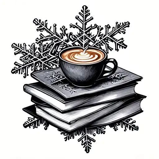 Snowflake Around Books And Coffee