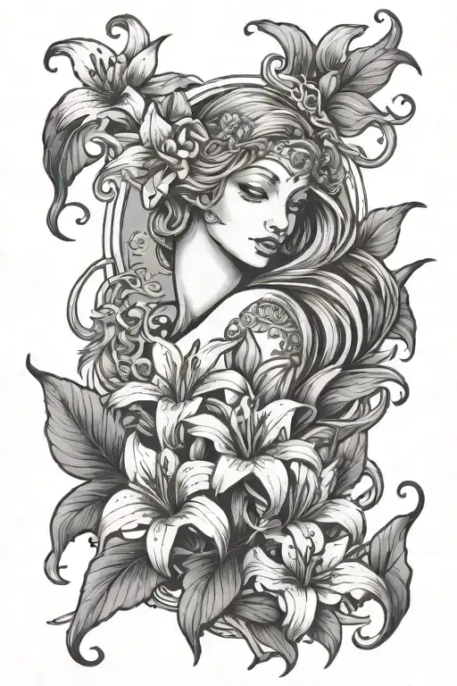Virgo Sign With Lillies Growing
