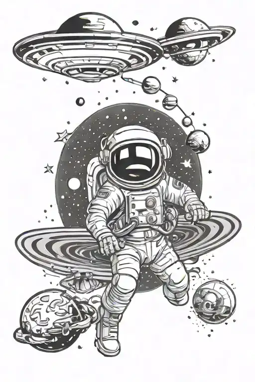 World Planets Stars Galaxy Ufo Aliens Astronaut Outter Space