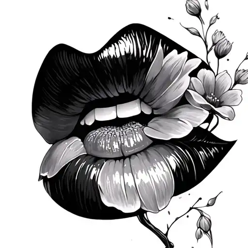 Profile Lip Flowers Realistic