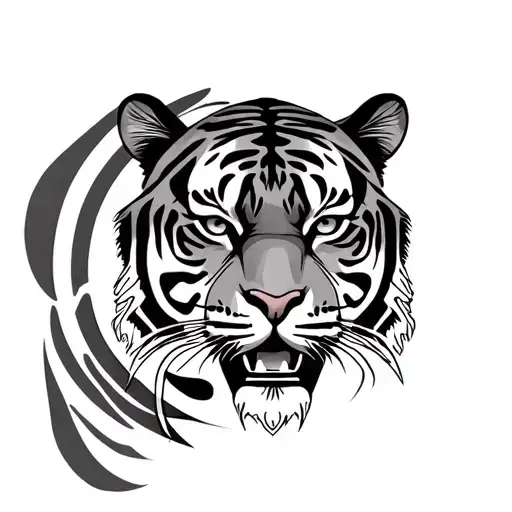 Tribal Tiger With Egyptian Circle