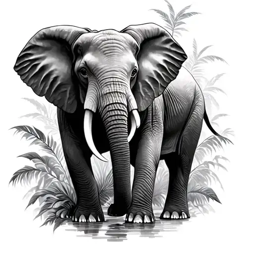Elephant In Jungle