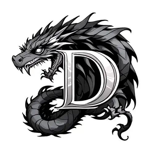A Dragon Wrap Around Letter D