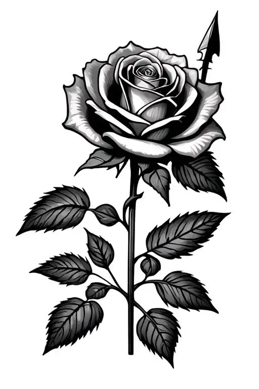 Rose With Broad Head Arrow