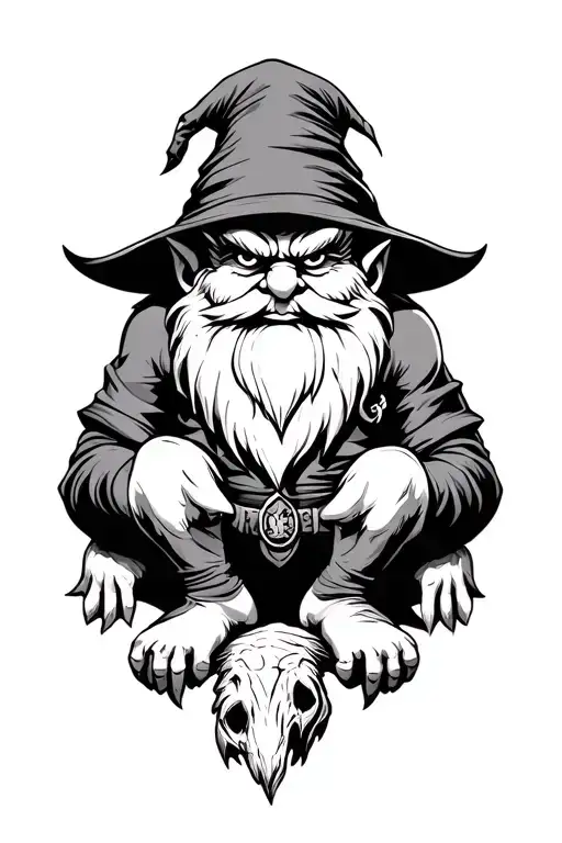 Evil Redcap Gnome Sitting Over His Kill