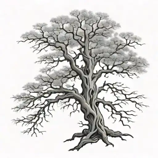 Tree With Broken Limbs Standing