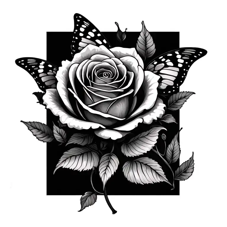 Rose And Butterfly