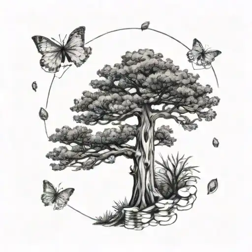 Sequoia Tree With Money Leaves