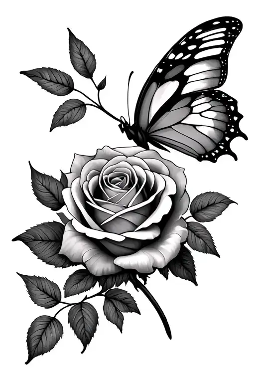 Rose And Butterfly