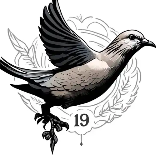Dove With Number 19 Inside