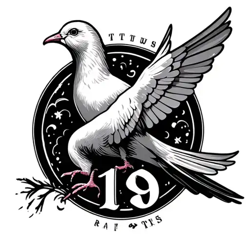 Dove With Number 19 Inside