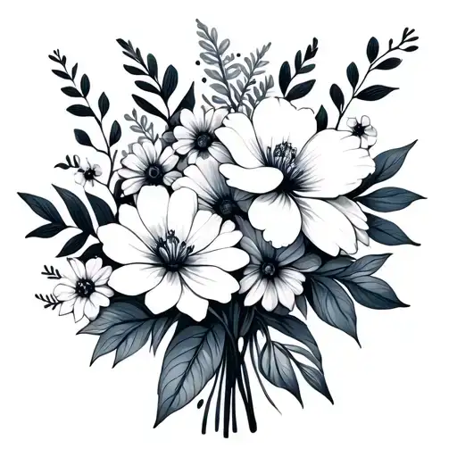 Fine Line Flower Bouquet