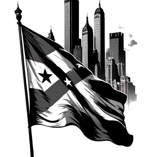 Puerto Rico Flag And New York City
