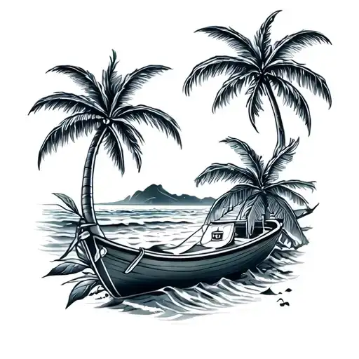 Four Beach Themed Items With Opening And Closing Designs With Design Pieces In Between In A Line