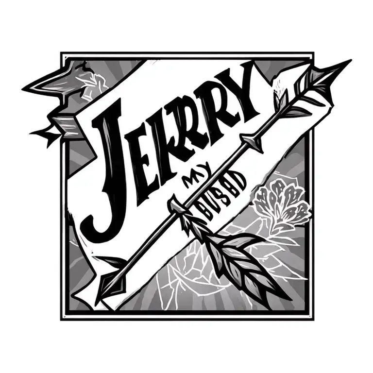 Name Jerry My Husband Name And A Arrow Design Inspired