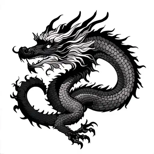 Vietnamese Dragon From Nyguen Dynasty On Ribs