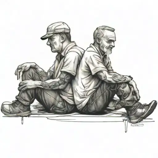 Father And Son Sitting