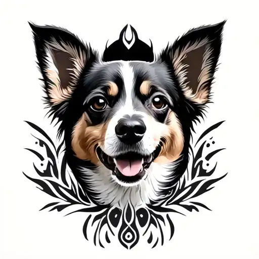 My Dog In The Center With A Tribal Around More In The Natural Footprint