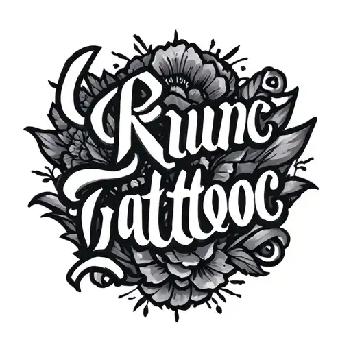 I Need To Create You To Create A Tatto Draft And It Is About A Curved Lettering On The Lower Stomach
