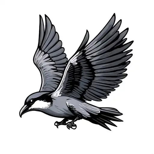 Flying Swallow Bird Military Theme