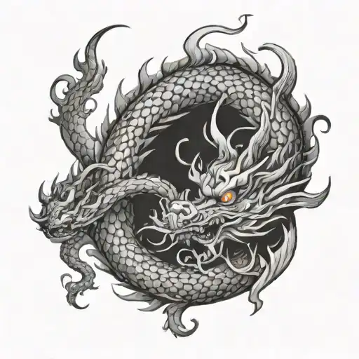 Chinese Dragon Going Down The Forearm