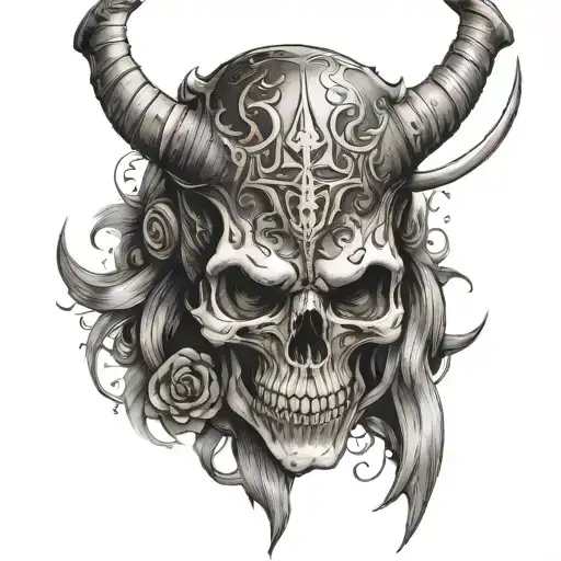 Skull With Horns