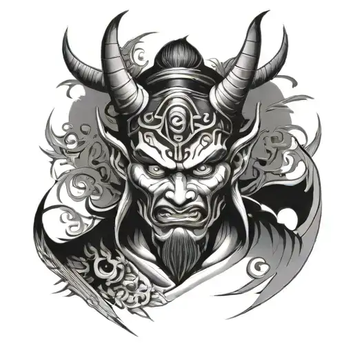Demon Samurai Face