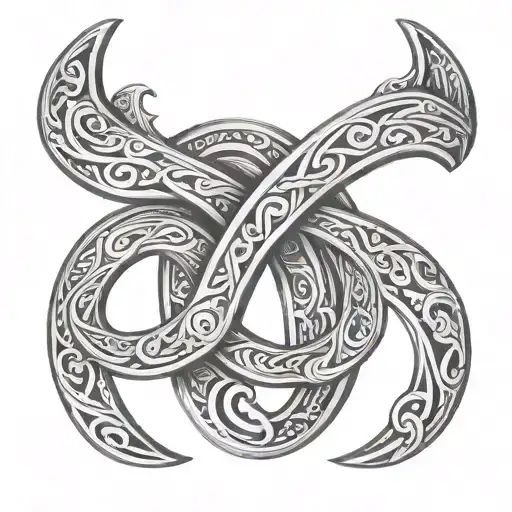 Horseshoe With Infinity Symbol Intertwined