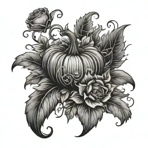 Halloween Pumpkin With Flowers