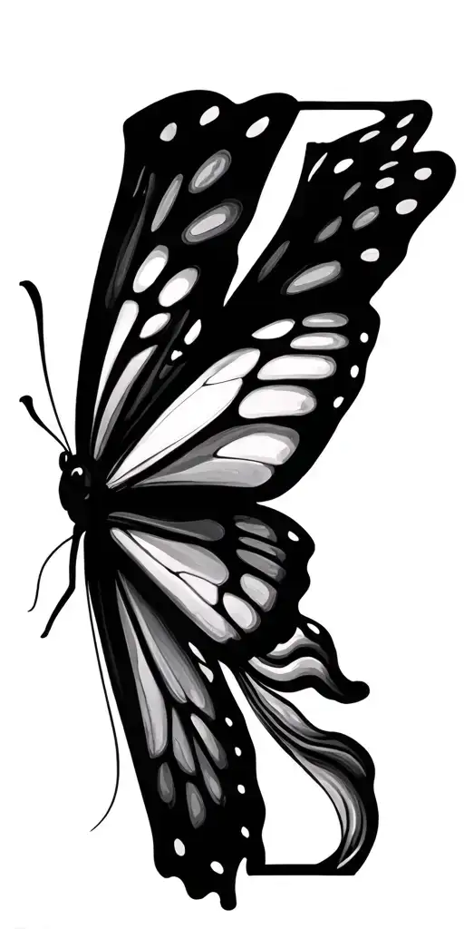 Butterfly And Letters J And Letters L