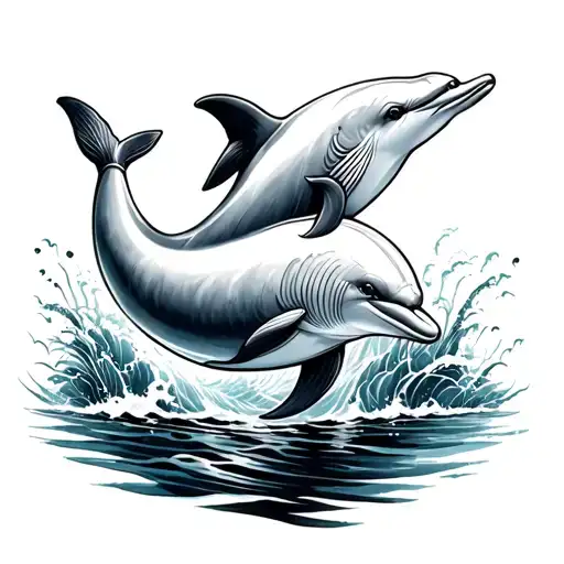Ocean Dolphin Tattoo Design