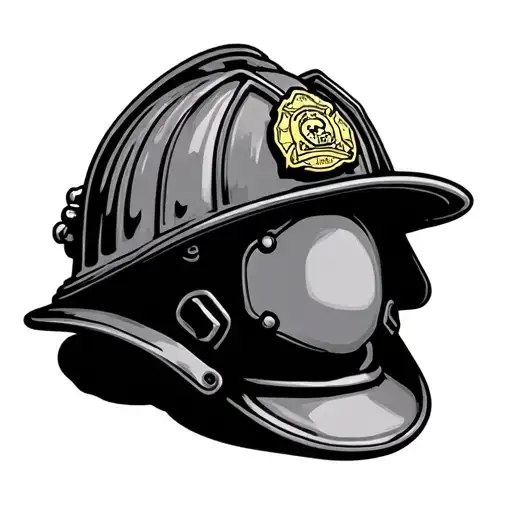 Small Memorial Firefighter Helmet With Military Tag