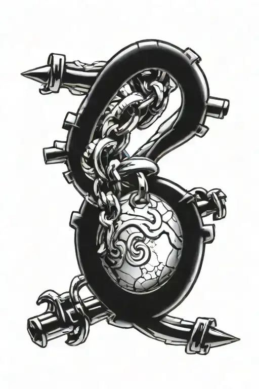 Ball And Shackle Being Broken