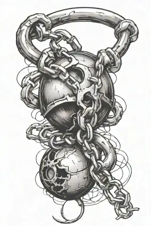 Ball And Shackle Being Broken